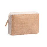 Косметичка RINGOK, бежевый, 20 x 15 x 6 см, джут/хлопок 290г/м2.