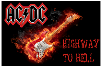 Флаг группы AC DC с надписью HIGHWAY TO HELL 100х150 см